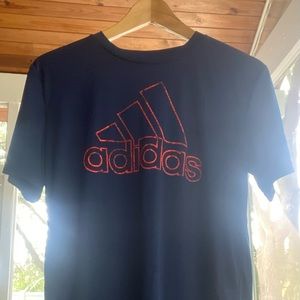 Navy blue and orange Adidas dry fit shirt